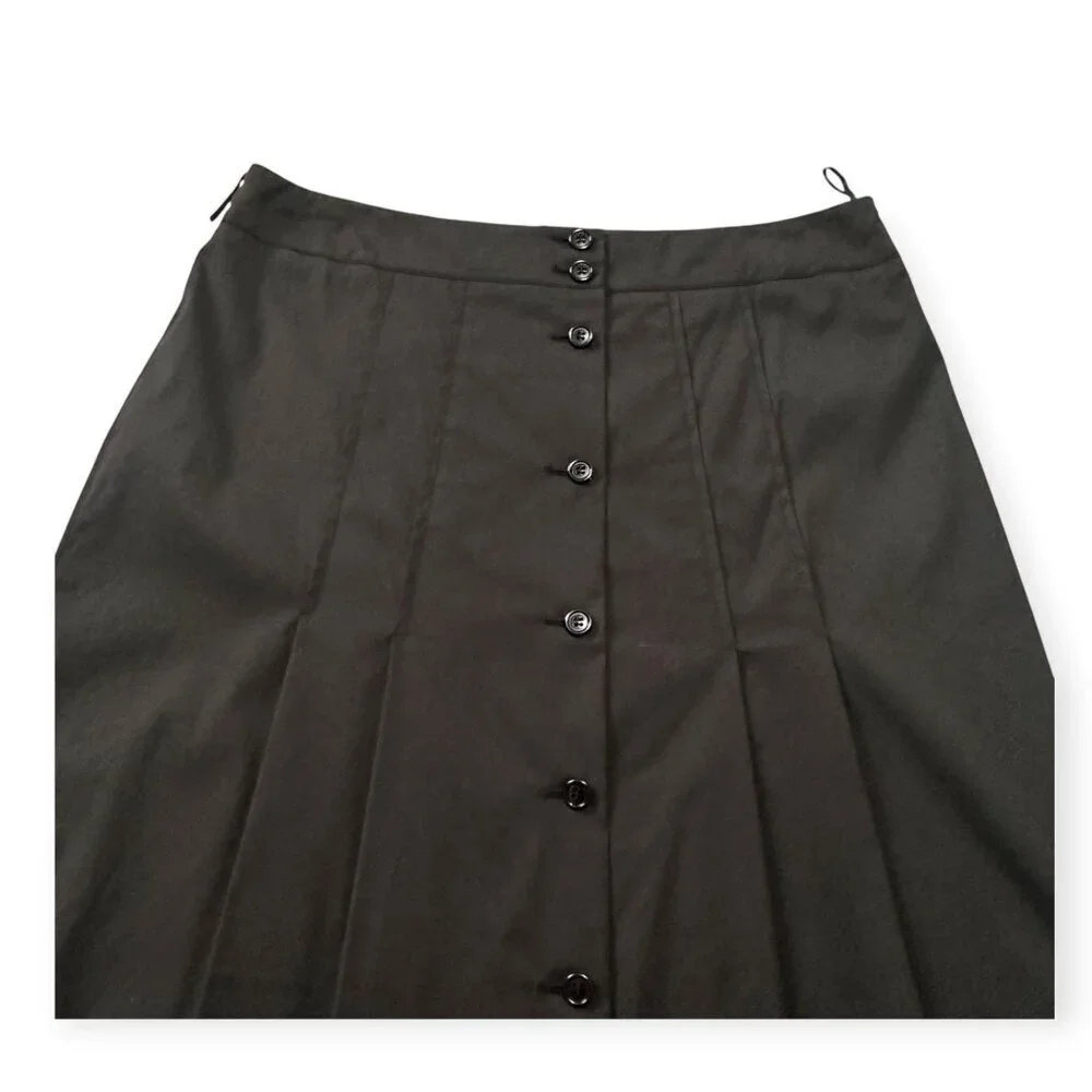Prada Black Pleated Cotton Nylon Skirt Made in Italy 46 - Picture 7 of 12